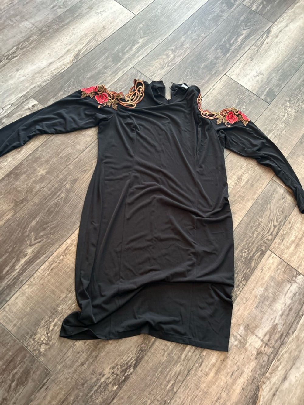Venus New Black Cold Shoulder Dress - large So Sexy 42 Long  CL1